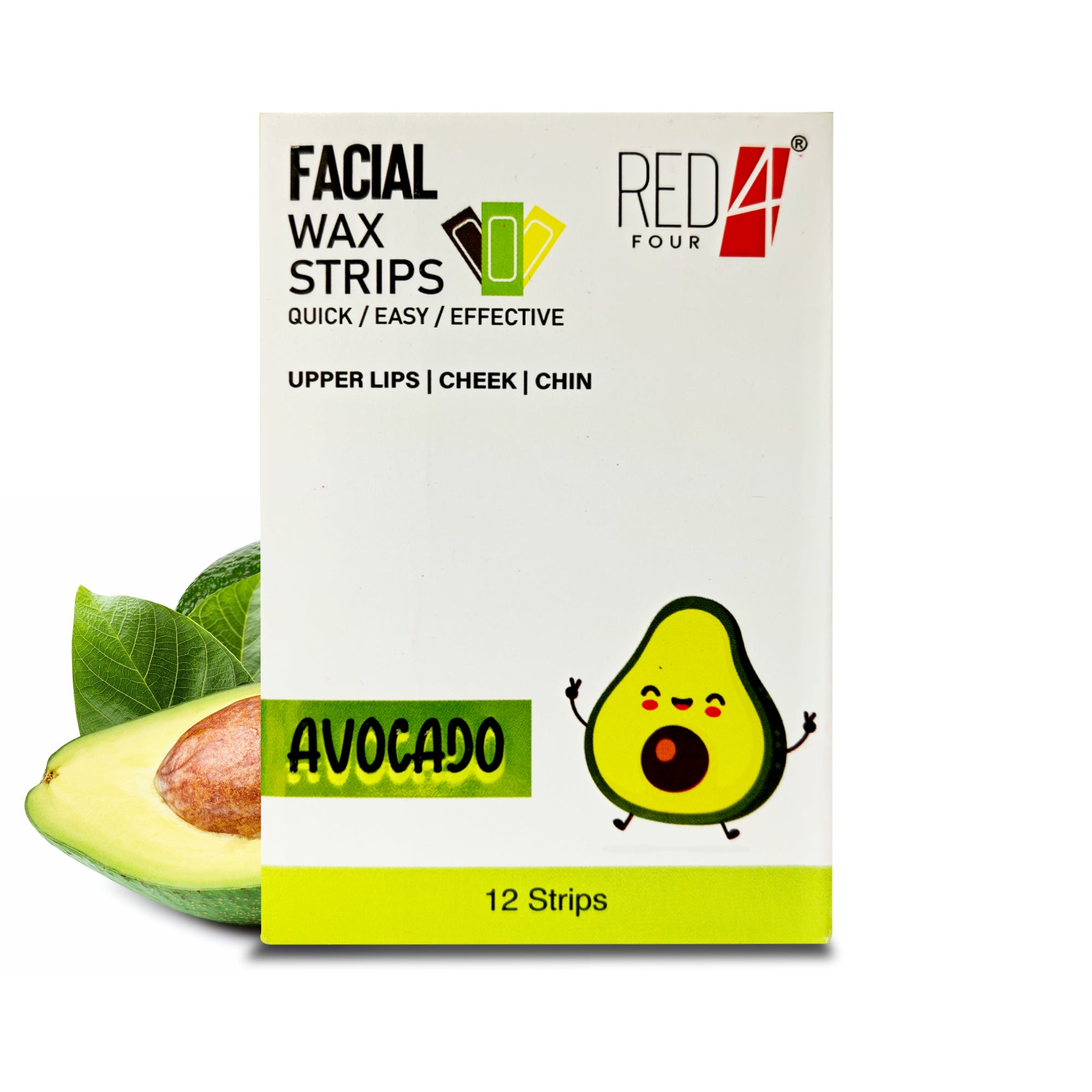 Quick & Painless Facial Waxing Strips | Perfect for Upper Lip & Face | 12 Pre-Coated Strips