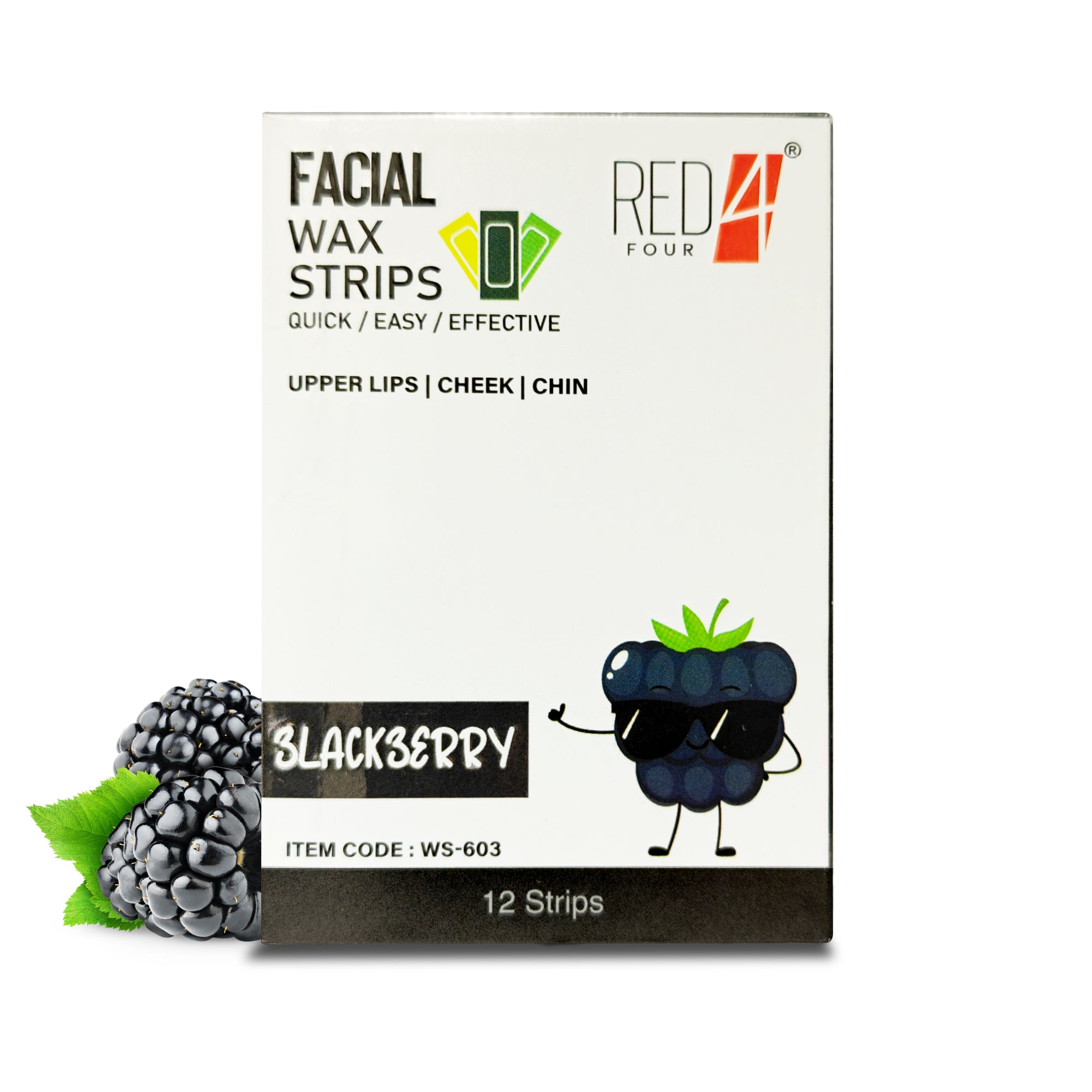 Quick & Painless Facial Waxing Strips | Perfect for Upper Lip & Face | 12 Pre-Coated Strips