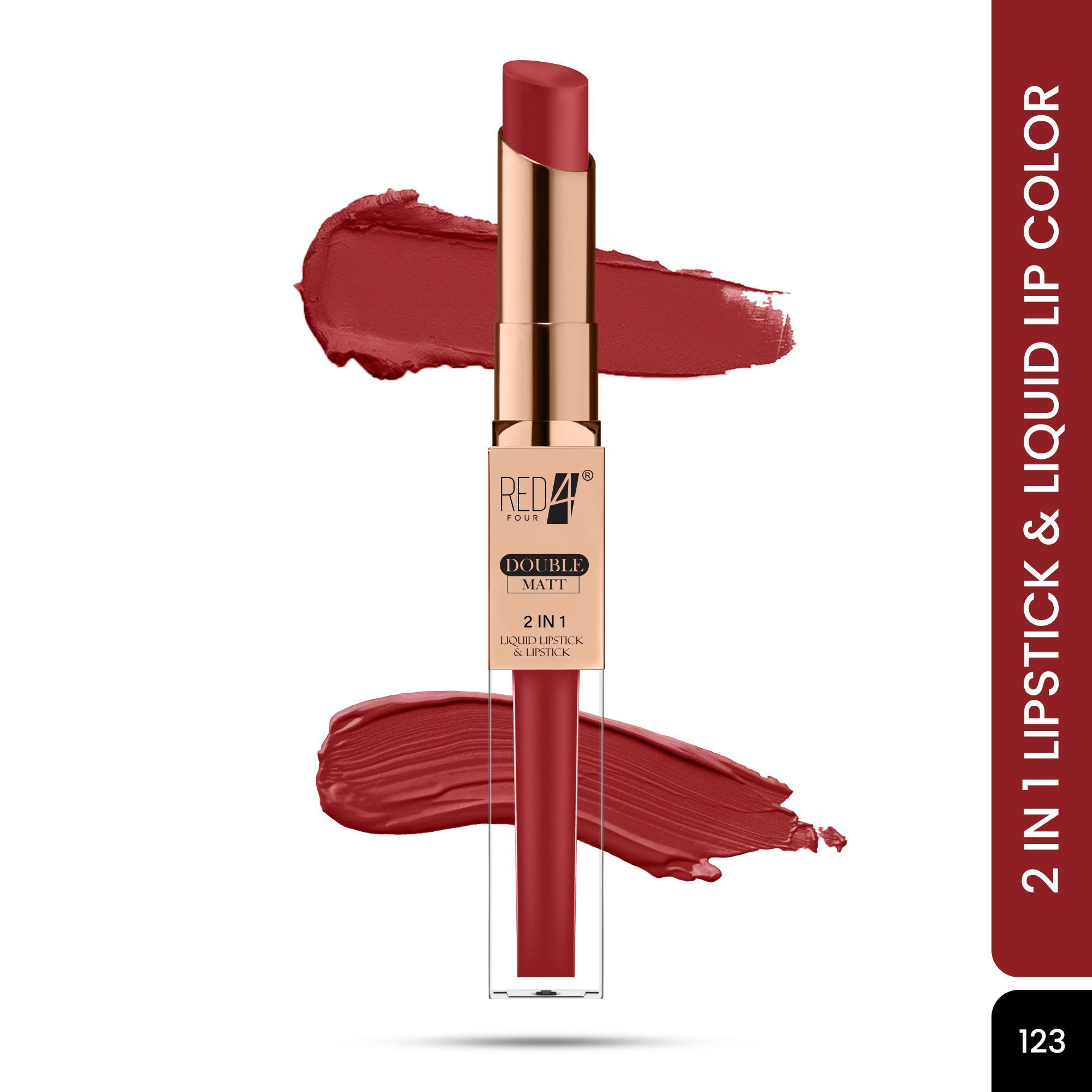 Red4 Double Matte 2 in 1 Liquid Lipstick