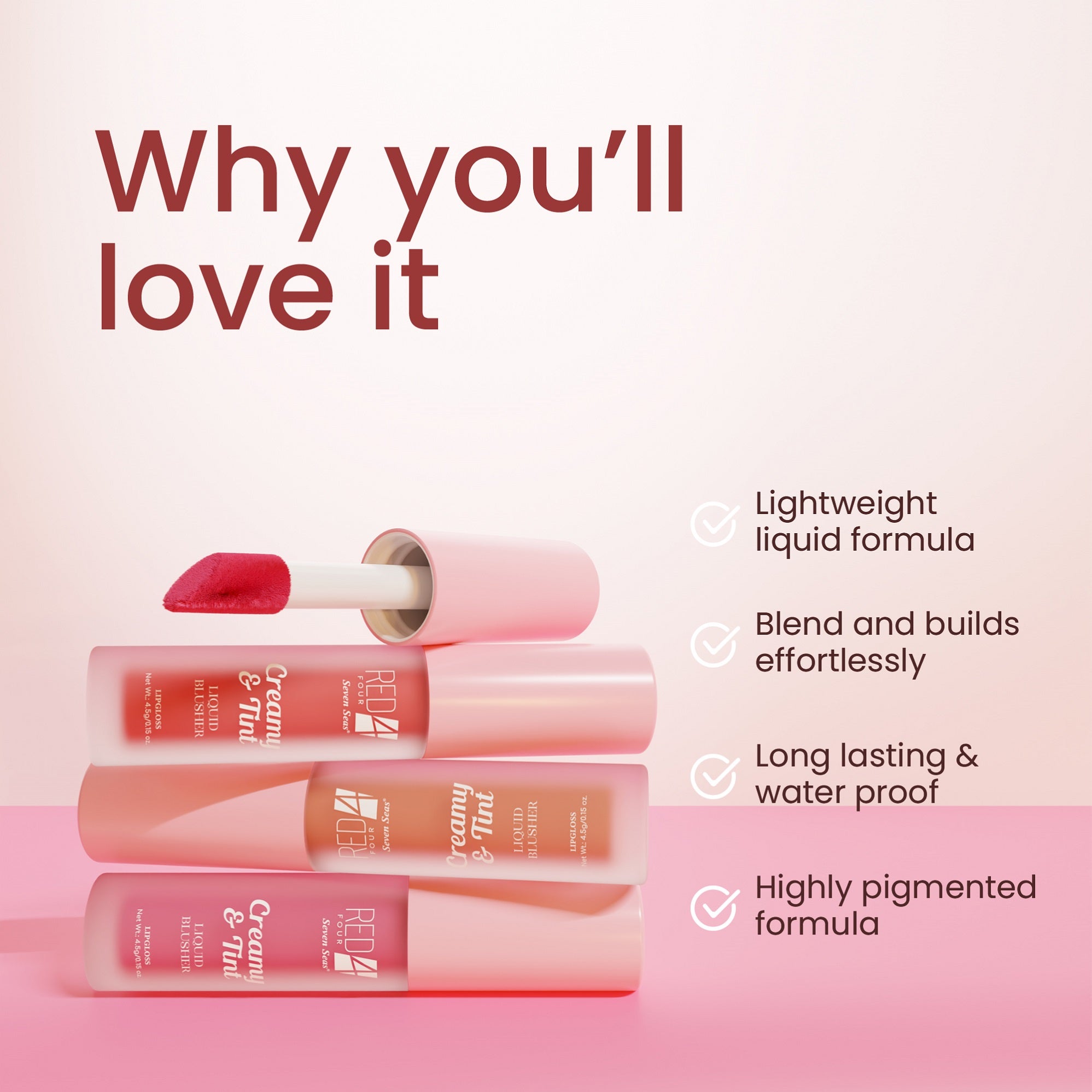 Red4 Creamy &amp; Tint Liquid Blusher and Lipgloss