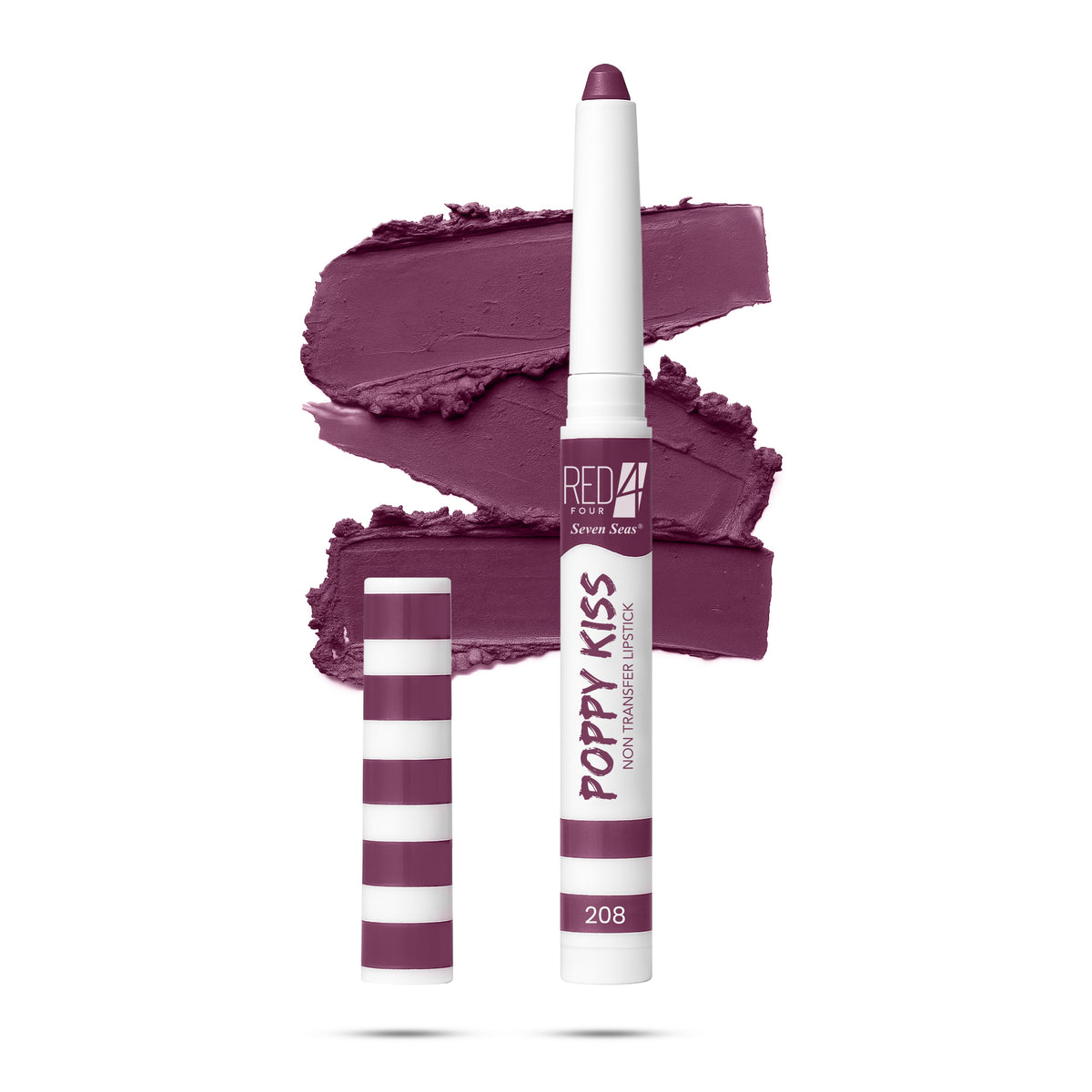 RED 4 Poppy Kiss Non Transfer Lip Crayon Lipstick | Creamy Matte Finish | Long Lasting and Waterproof Lip Crayon | Highly Pigmented | Light Weight Formula | Lasts up to 24 hours