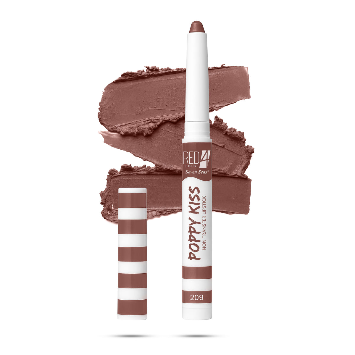 RED 4 Poppy Kiss Non Transfer Lip Crayon Lipstick | Creamy Matte Finish | Long Lasting and Waterproof Lip Crayon | Highly Pigmented | Light Weight Formula | Lasts up to 24 hours