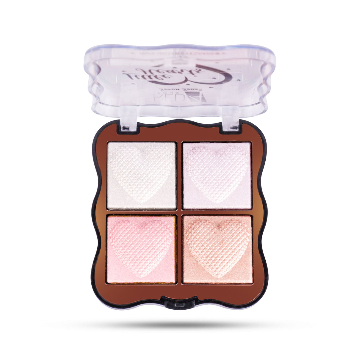 Red4 4-Color Heart Glow Palette – Eyeshadow & Highlighter Combo