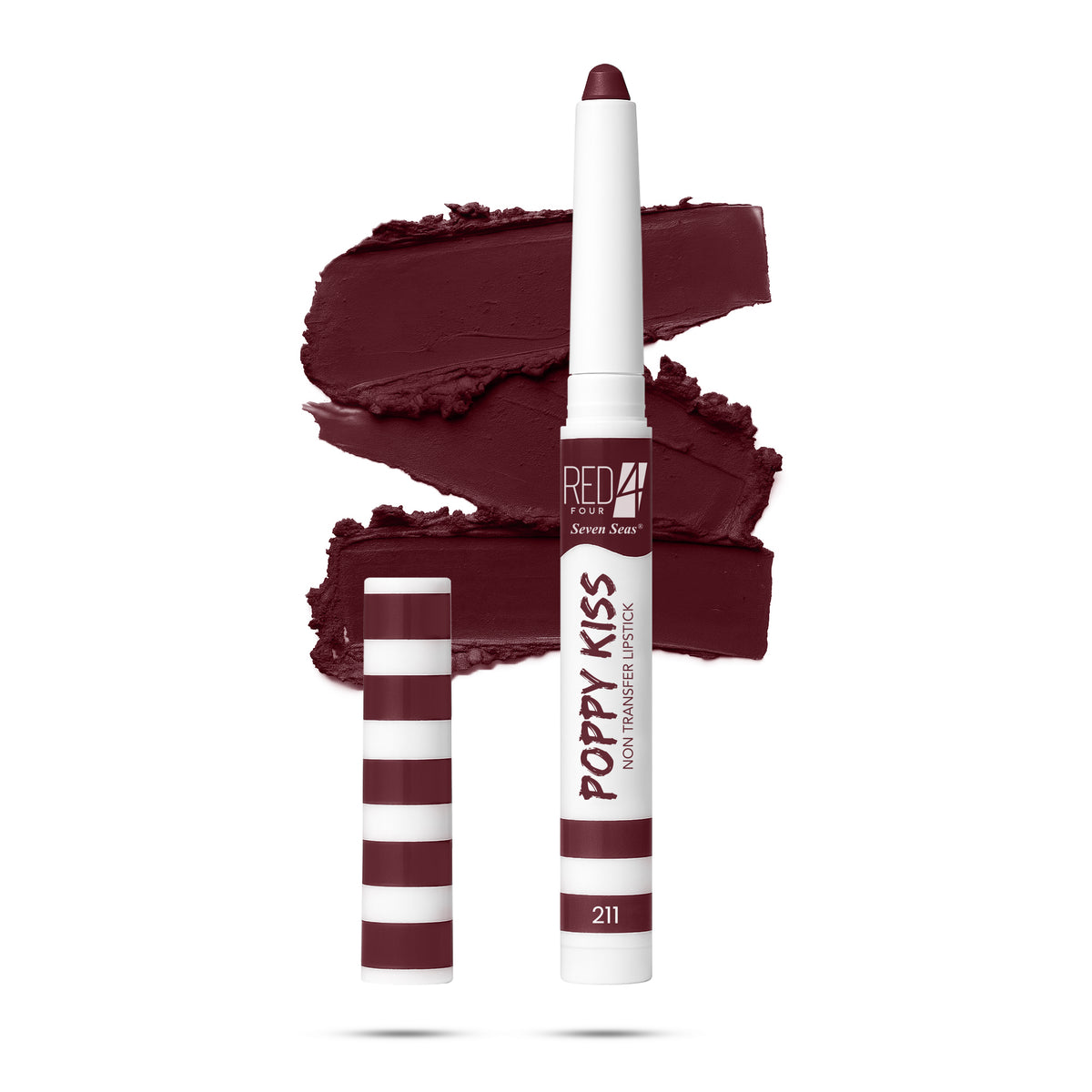 RED 4 Poppy Kiss Non Transfer Lip Crayon Lipstick | Creamy Matte Finish | Long Lasting and Waterproof Lip Crayon | Highly Pigmented | Light Weight Formula | Lasts up to 24 hours