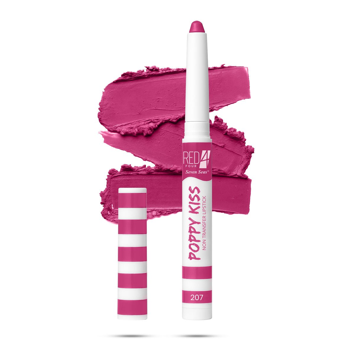 RED 4 Poppy Kiss Non Transfer Lip Crayon Lipstick | Creamy Matte Finish | Long Lasting and Waterproof Lip Crayon | Highly Pigmented | Light Weight Formula | Lasts up to 24 hours