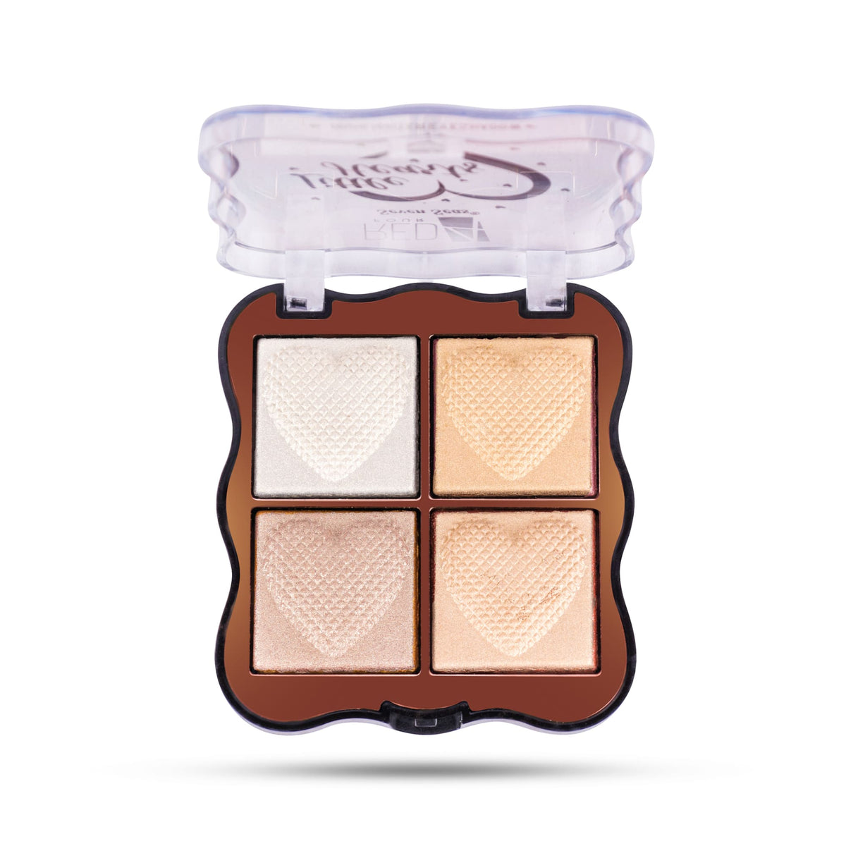 Red4 4-Color Heart Glow Palette – Eyeshadow & Highlighter Combo