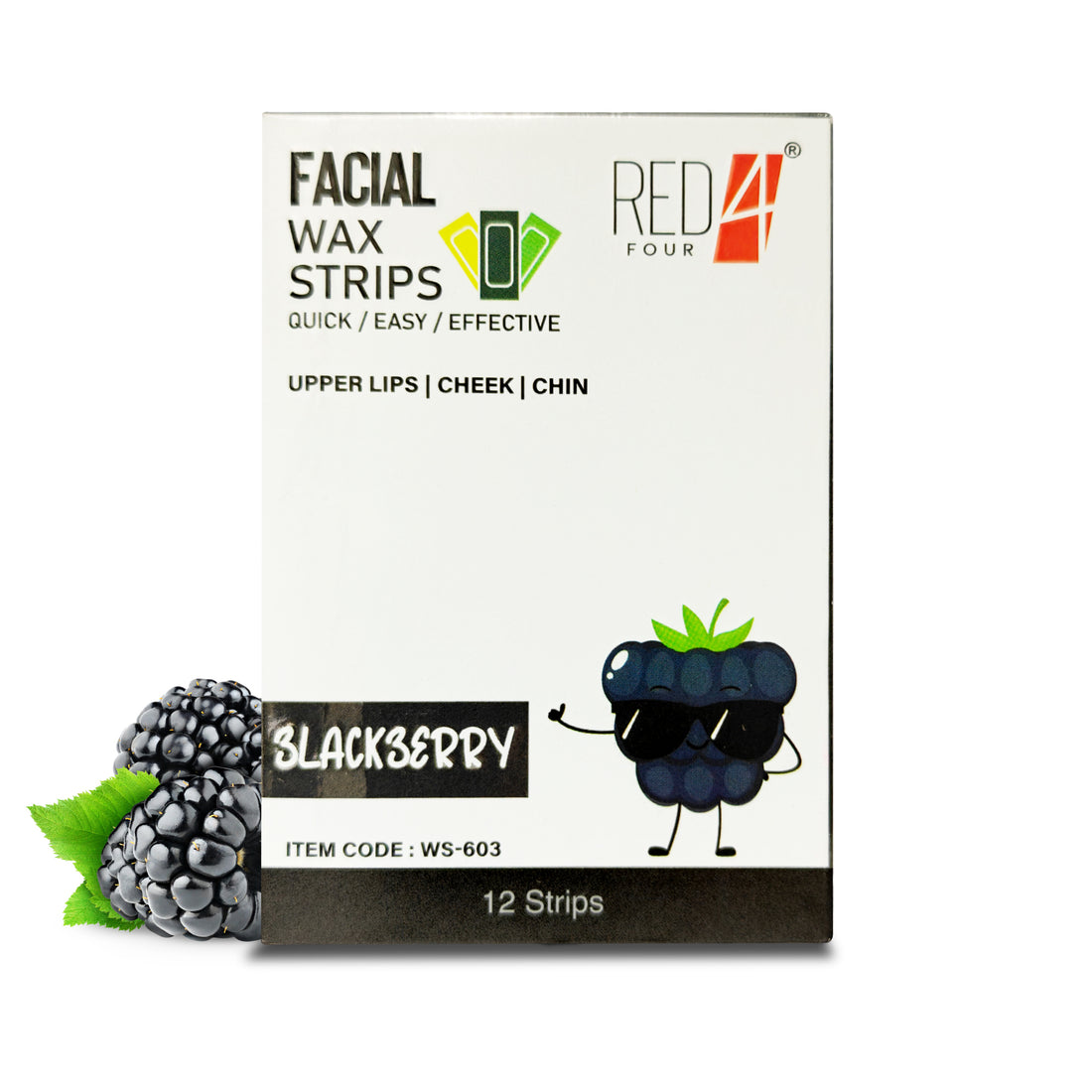 Quick &amp; Painless Facial Waxing Strips | Perfect for Upper Lip &amp; Face | 12 Pre-Coated Strips