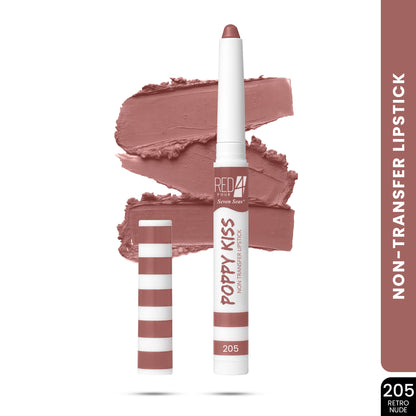 RED4 Poppy Kiss Non Transfer Lip Crayon Lipstick