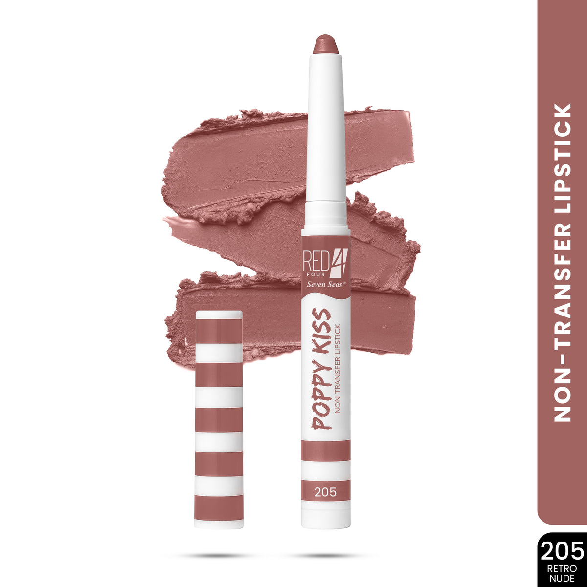RED 4 Poppy Kiss Non Transfer Lip Crayon Lipstick | Creamy Matte Finish | Long Lasting and Waterproof Lip Crayon | Highly Pigmented | Light Weight Formula | Lasts up to 24 hours