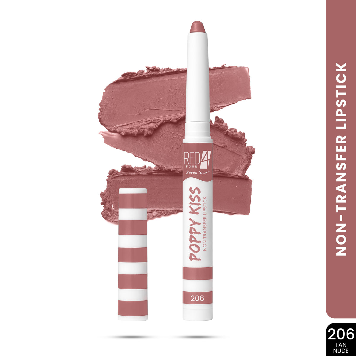 RED 4 Poppy Kiss Non Transfer Lip Crayon Lipstick | Creamy Matte Finish | Long Lasting and Waterproof Lip Crayon | Highly Pigmented | Light Weight Formula | Lasts up to 24 hours