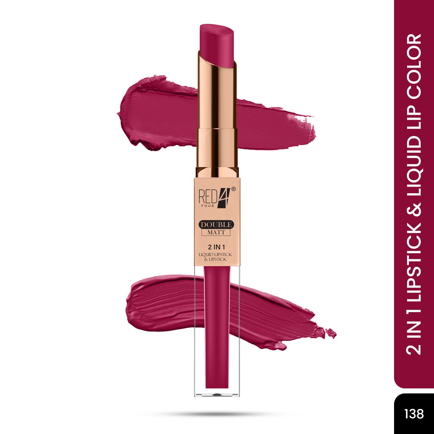 Red4 Double Matte 2 in 1 Liquid Lipstick