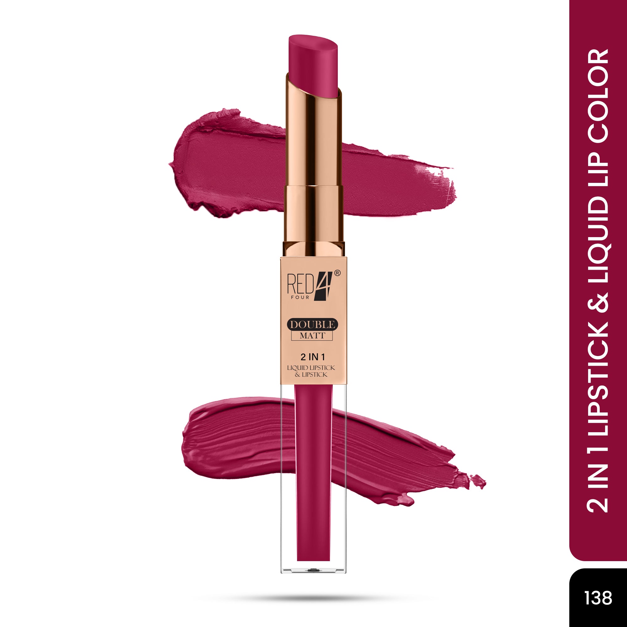 Red4 Double Matte 2 in 1 Liquid Lipstick