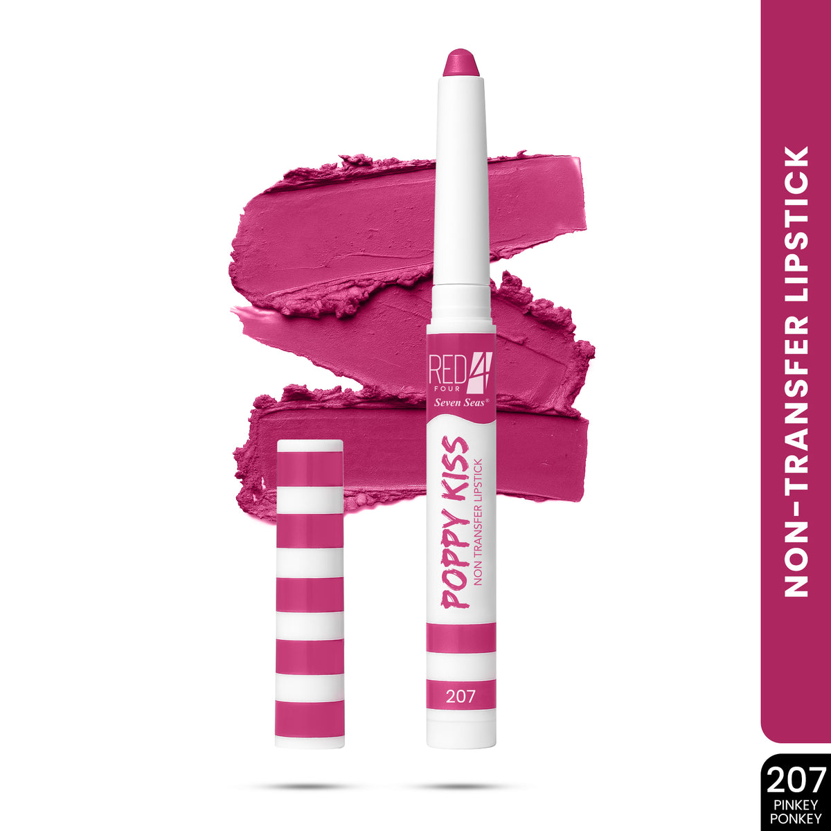 RED 4 Poppy Kiss Non Transfer Lip Crayon Lipstick | Creamy Matte Finish | Long Lasting and Waterproof Lip Crayon | Highly Pigmented | Light Weight Formula | Lasts up to 24 hours