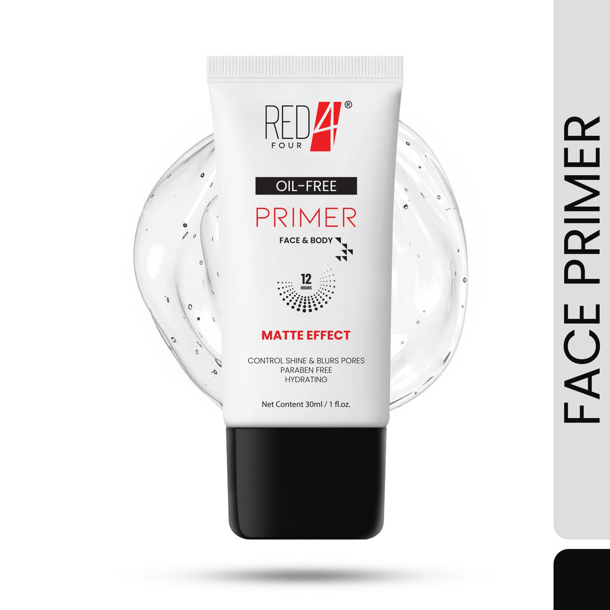 RED4 Matte Effect Oil Free Primer | Controls Oil & Blurs Pores | Hydrating Primer | 30ml