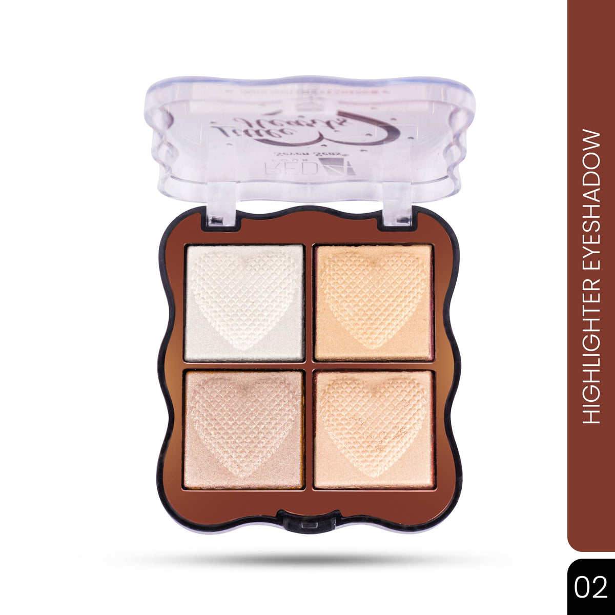 Red4 4-Color Heart Glow Palette – Eyeshadow & Highlighter Combo