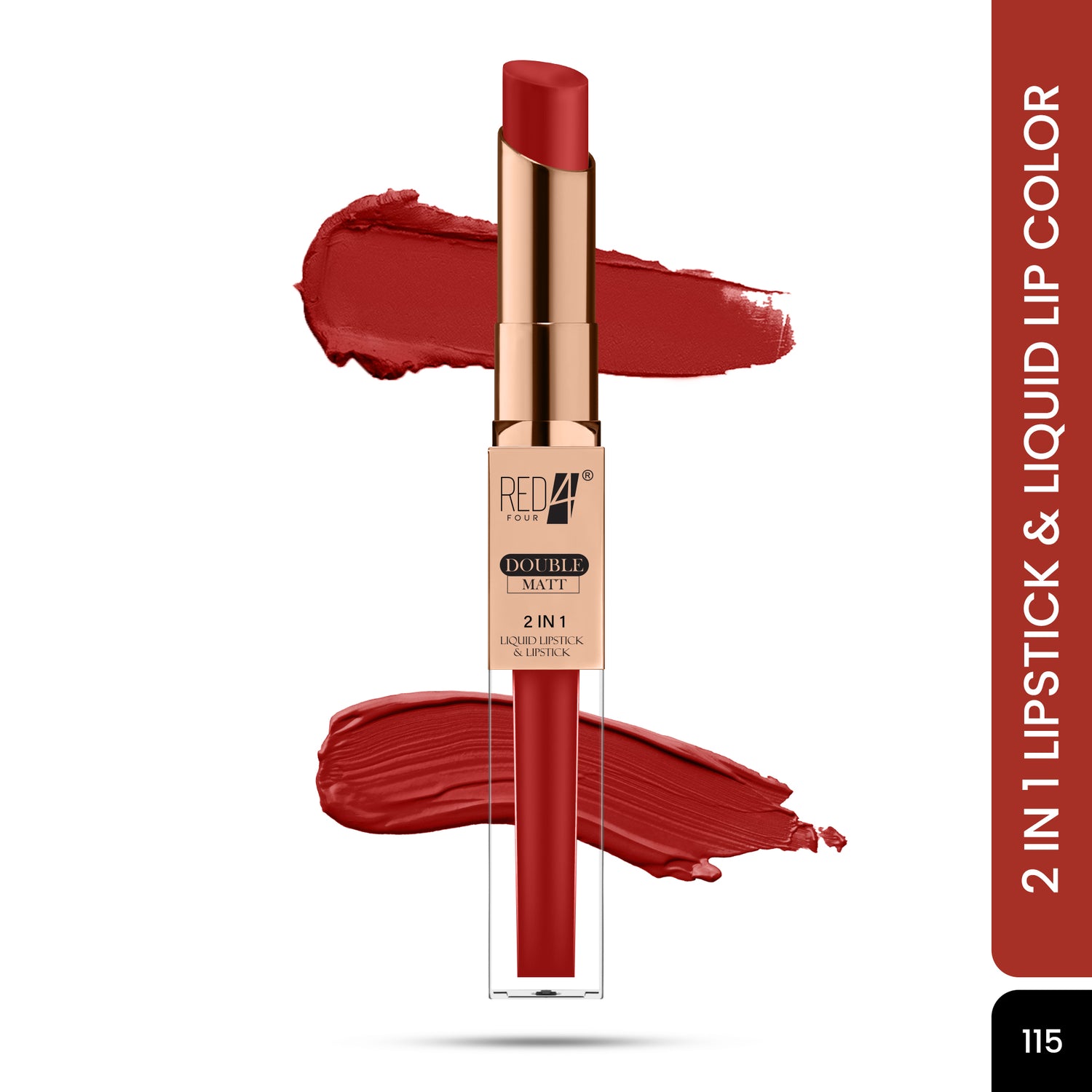 Red4 Double Matte 2 in 1 Liquid Lipstick
