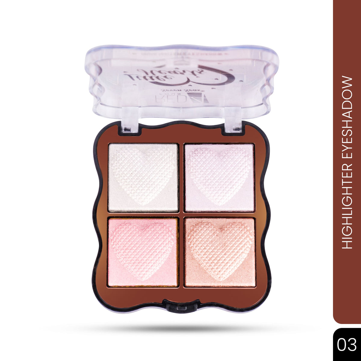 Red4 4-Color Heart Glow Palette – Eyeshadow & Highlighter Combo