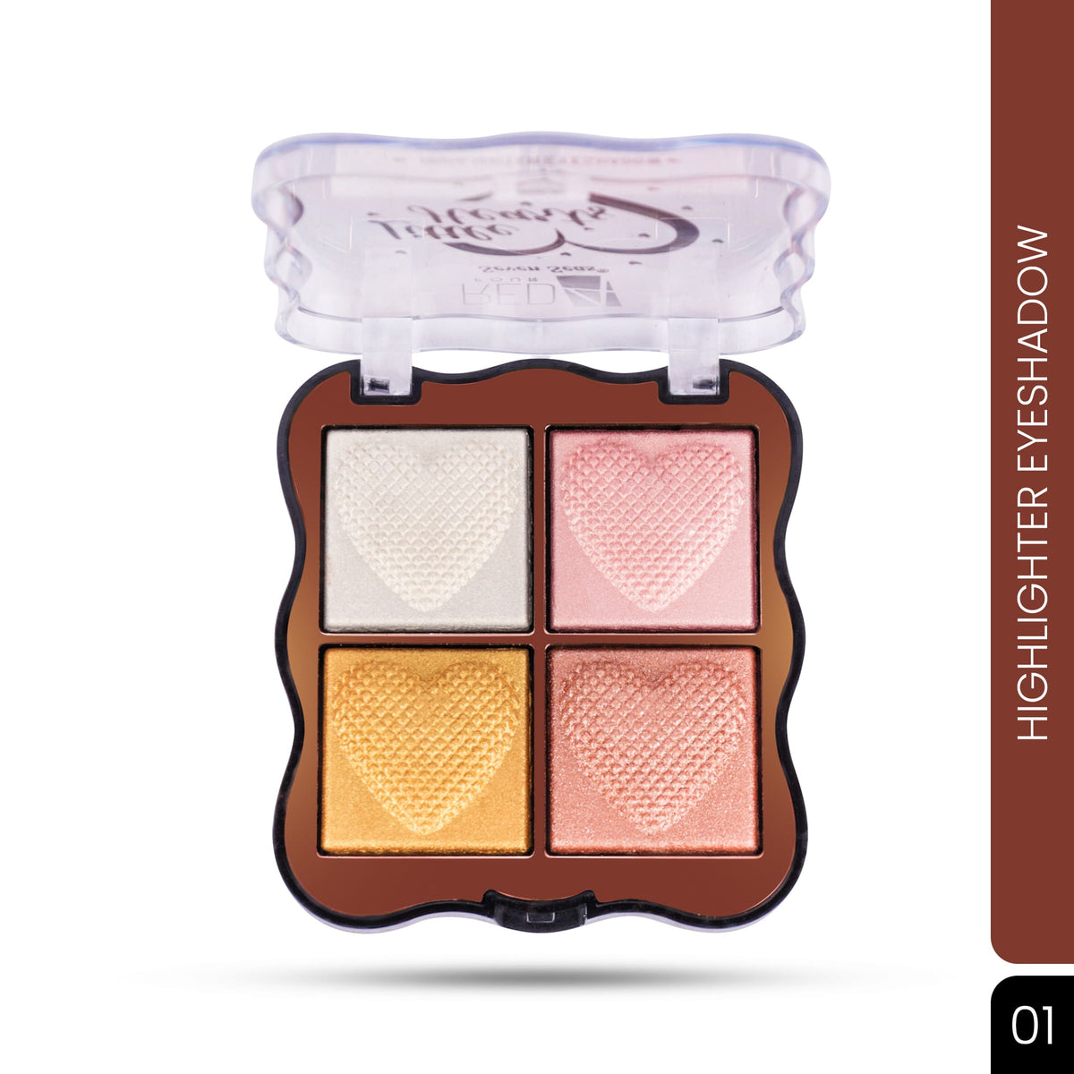 Red4 4-Color Heart Glow Palette – Eyeshadow & Highlighter Combo