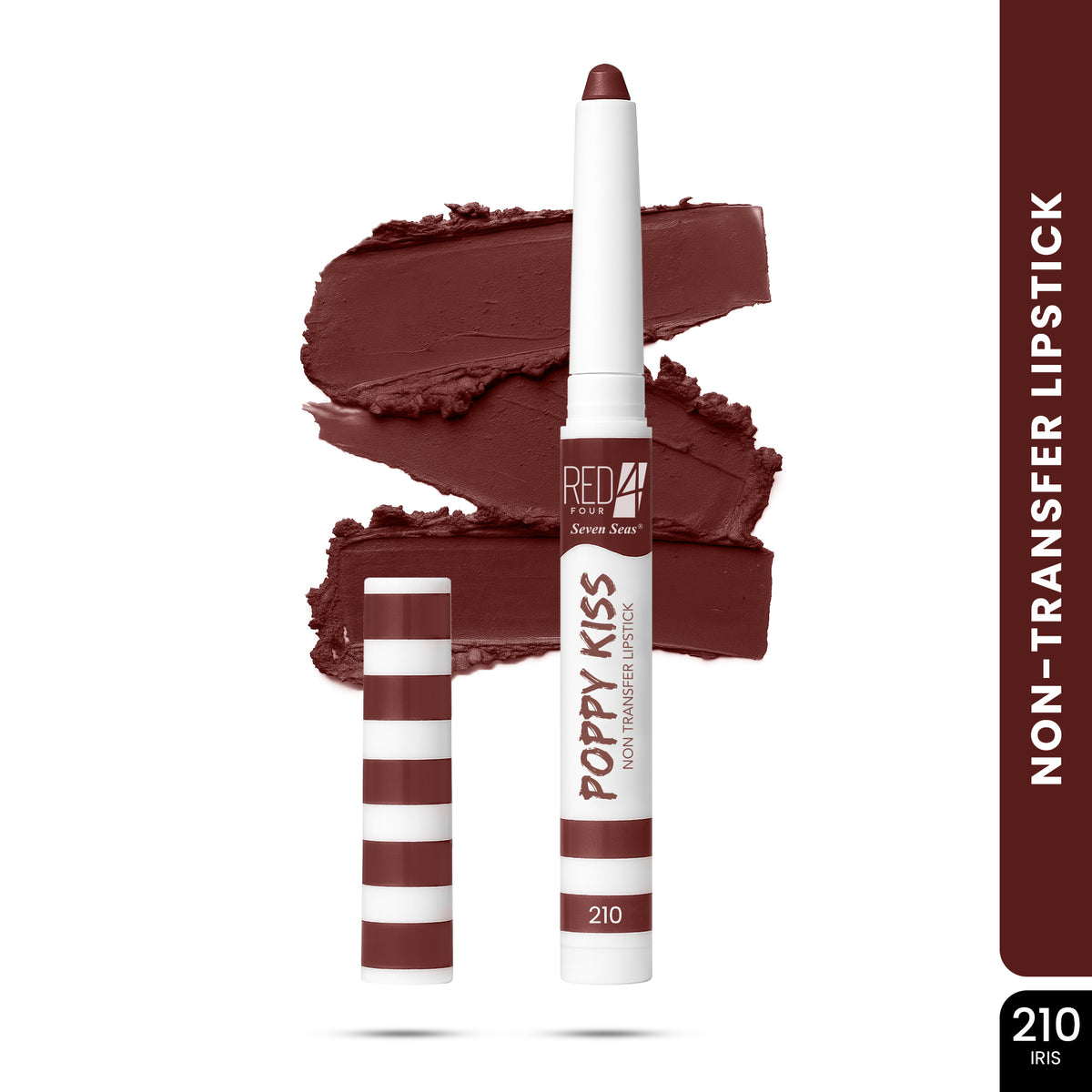 RED 4 Poppy Kiss Non Transfer Lip Crayon Lipstick | Creamy Matte Finish | Long Lasting and Waterproof Lip Crayon | Highly Pigmented | Light Weight Formula | Lasts up to 24 hours