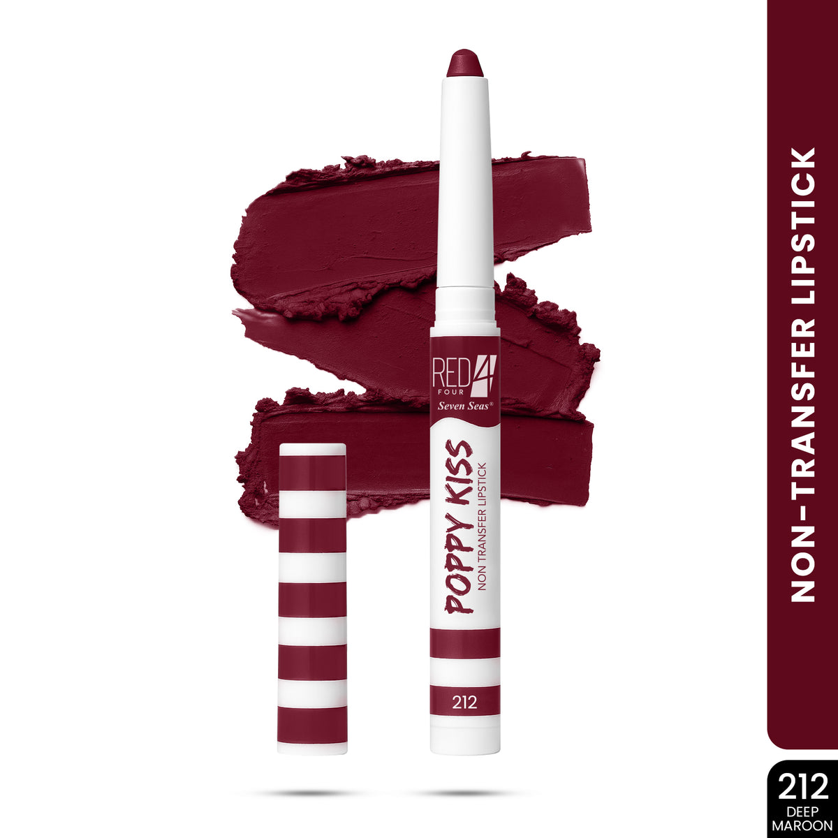 RED 4 Poppy Kiss Non Transfer Lip Crayon Lipstick | Creamy Matte Finish | Long Lasting and Waterproof Lip Crayon | Highly Pigmented | Light Weight Formula | Lasts up to 24 hours
