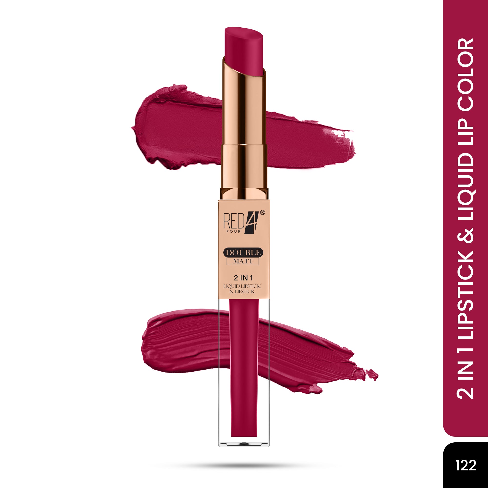 Red4 Double Matte 2 in 1 Liquid Lipstick