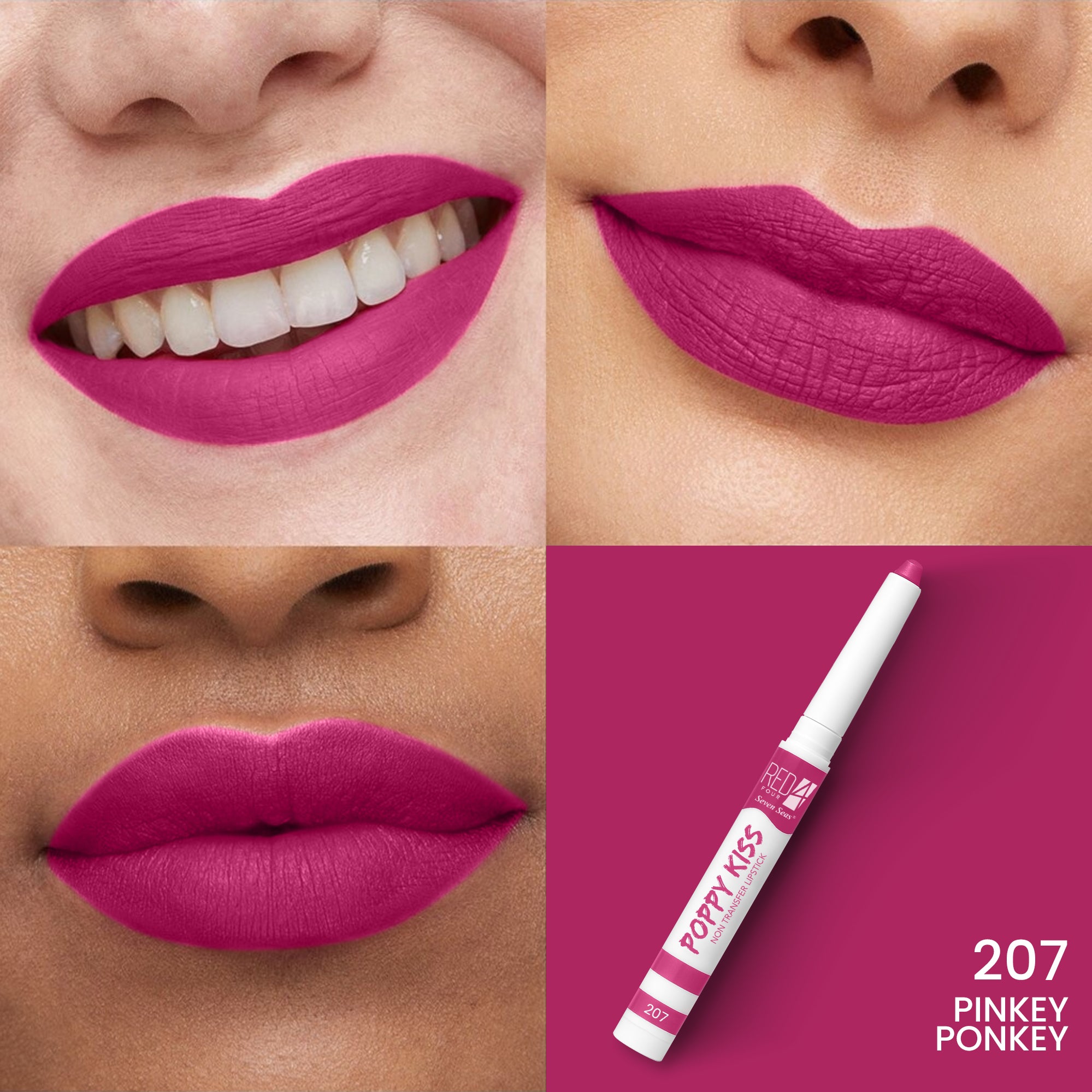 RED4 Poppy Kiss Non Transfer Lip Crayon Lipstick