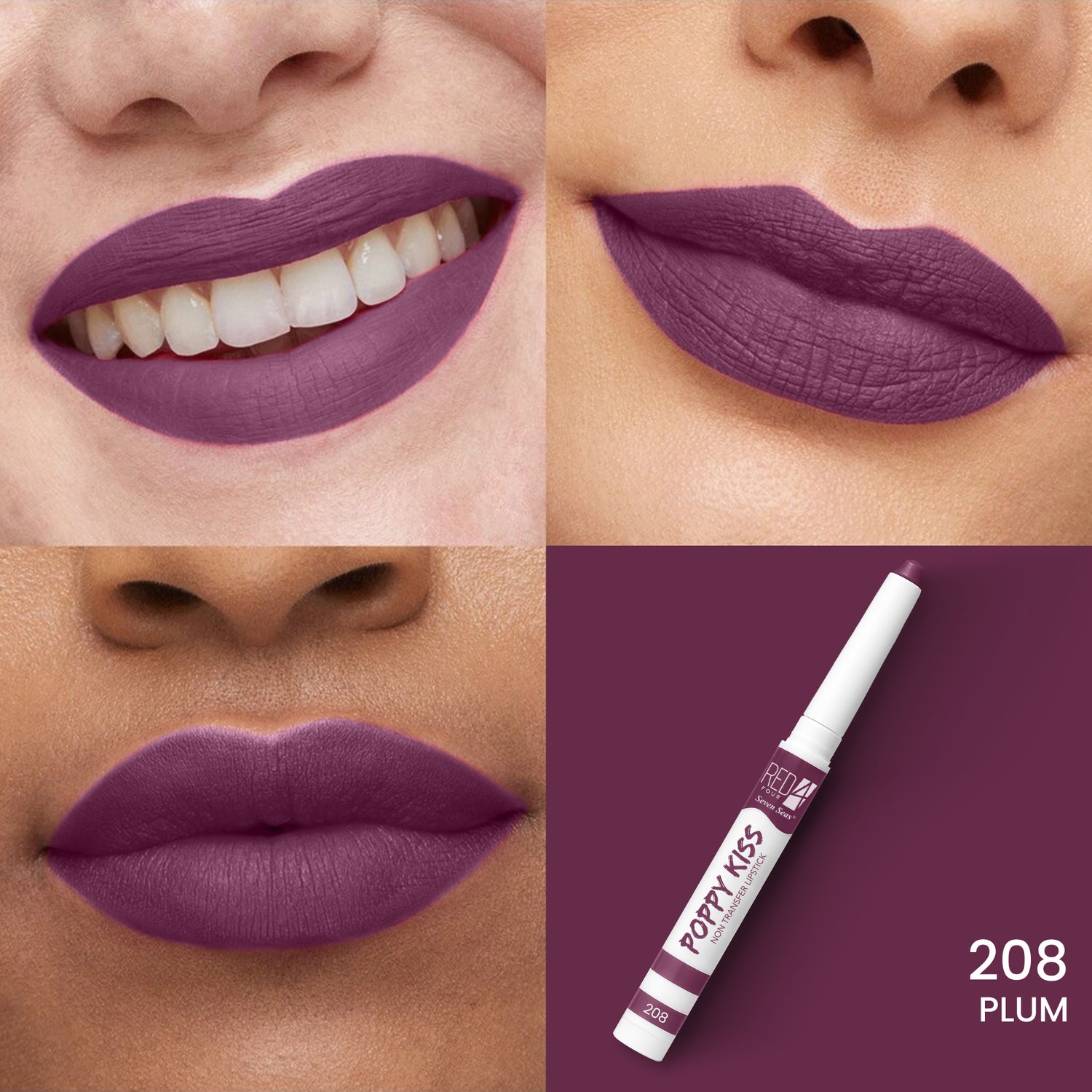 RED4 Poppy Kiss Non Transfer Lip Crayon Lipstick