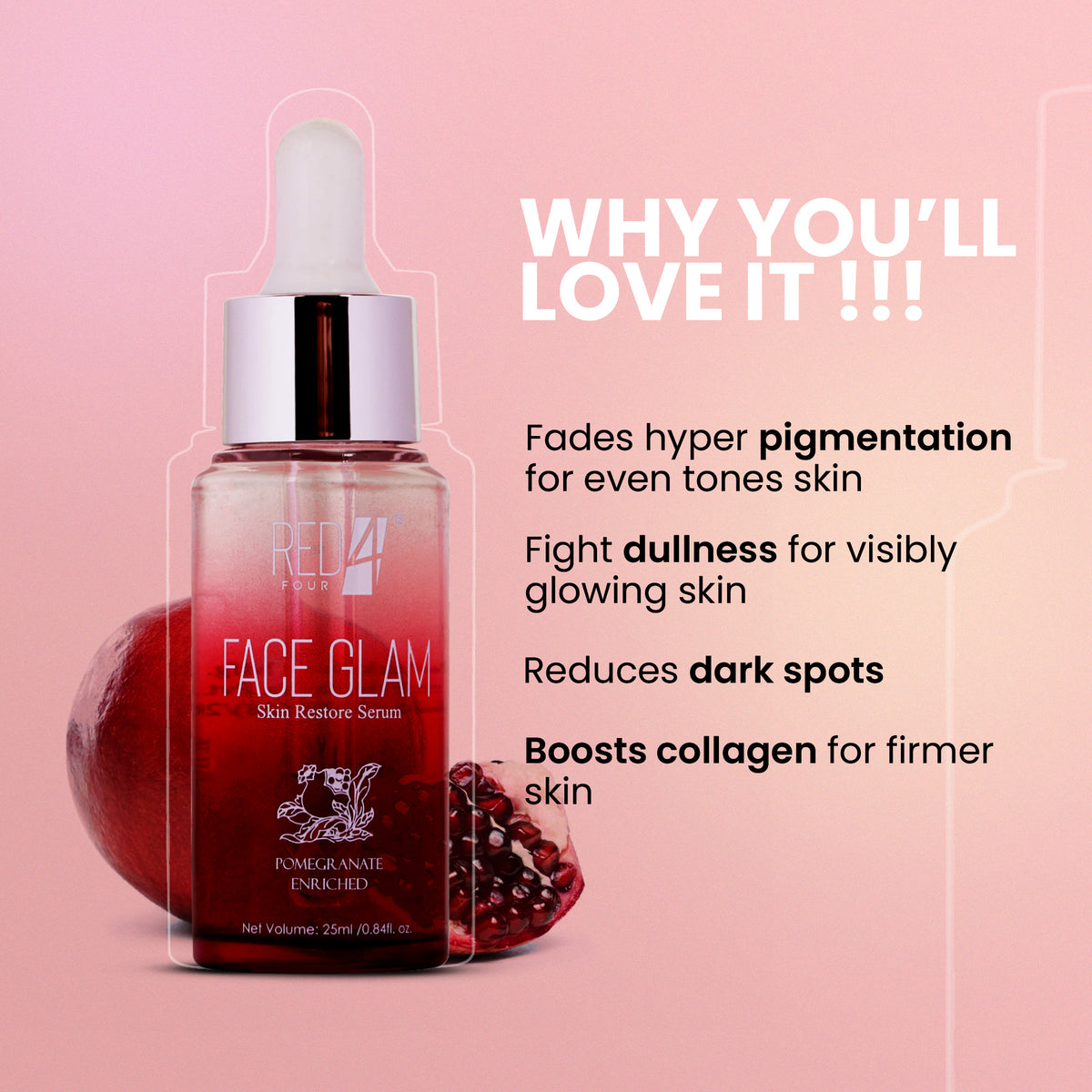 Red4 Face Glam skin restore serum