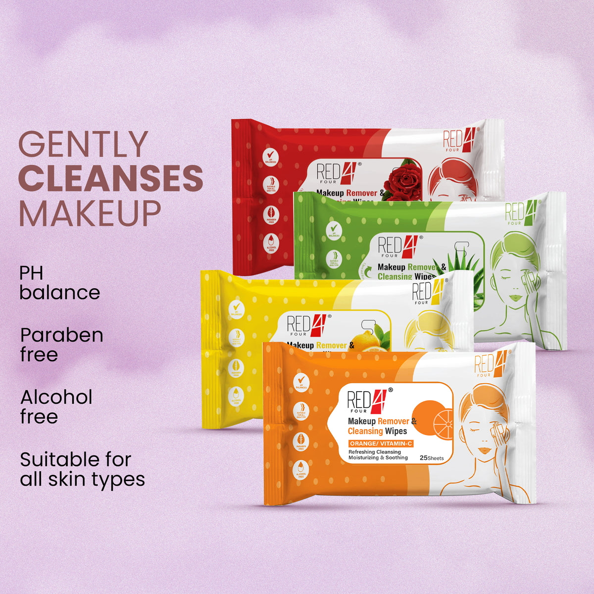 Red4 Makeup Remover & cleansing Wipes