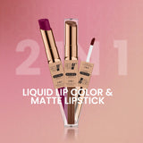 Double Matte 2 in 1 Liquid Lipstick | Dual Finish Color