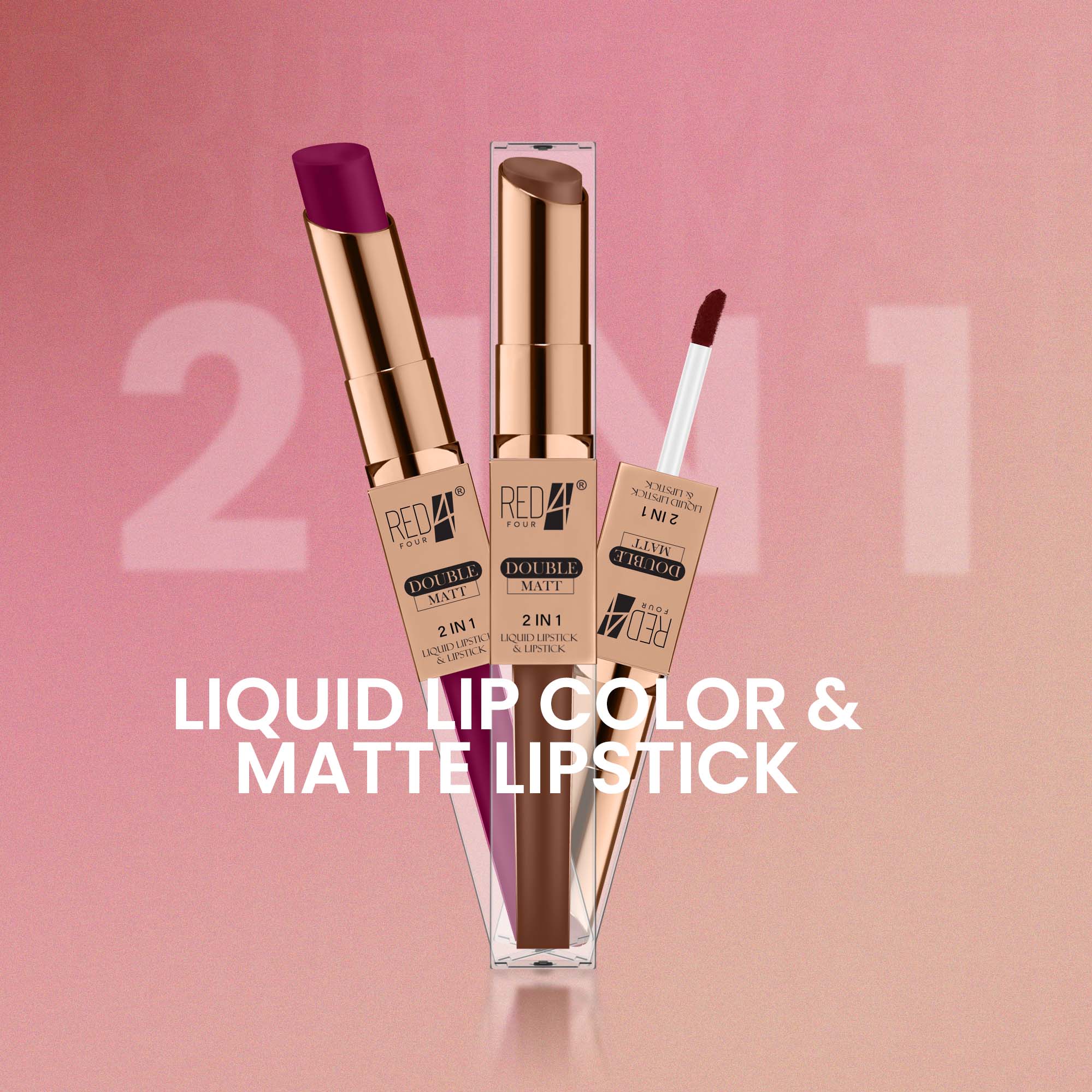 Red4 Double Matte 2 in 1 Liquid Lipstick