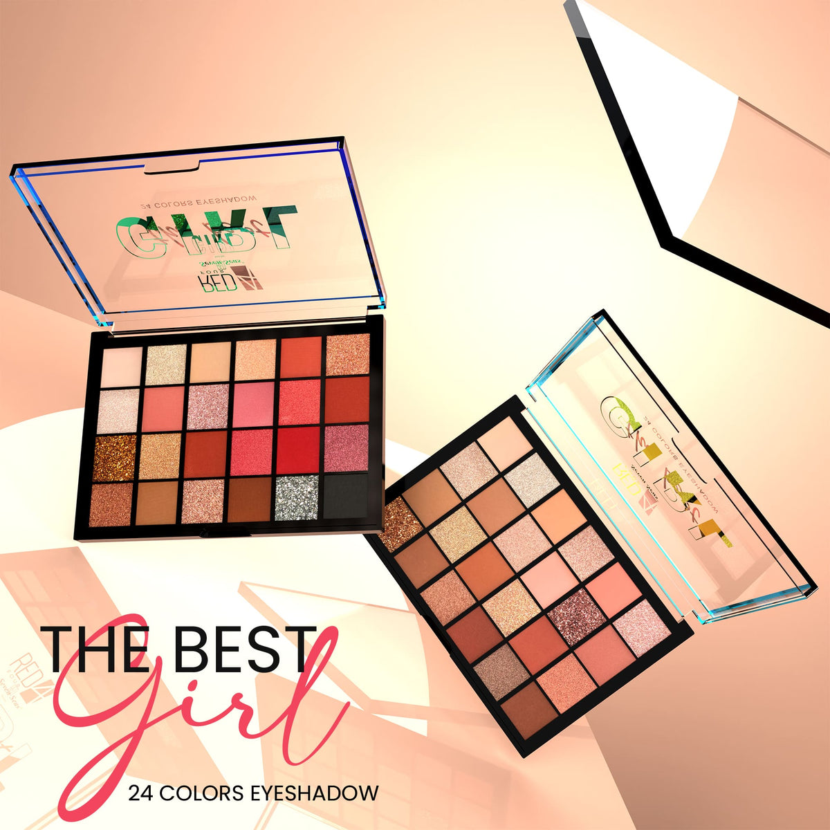 Professional Eyeshadow Palette with 24  Highly Pigmented Shimmer & Matte Shades | Blendable Long-Lasting Eye Makeup Kit for All Skin Tones | Travel-Friendly Compact