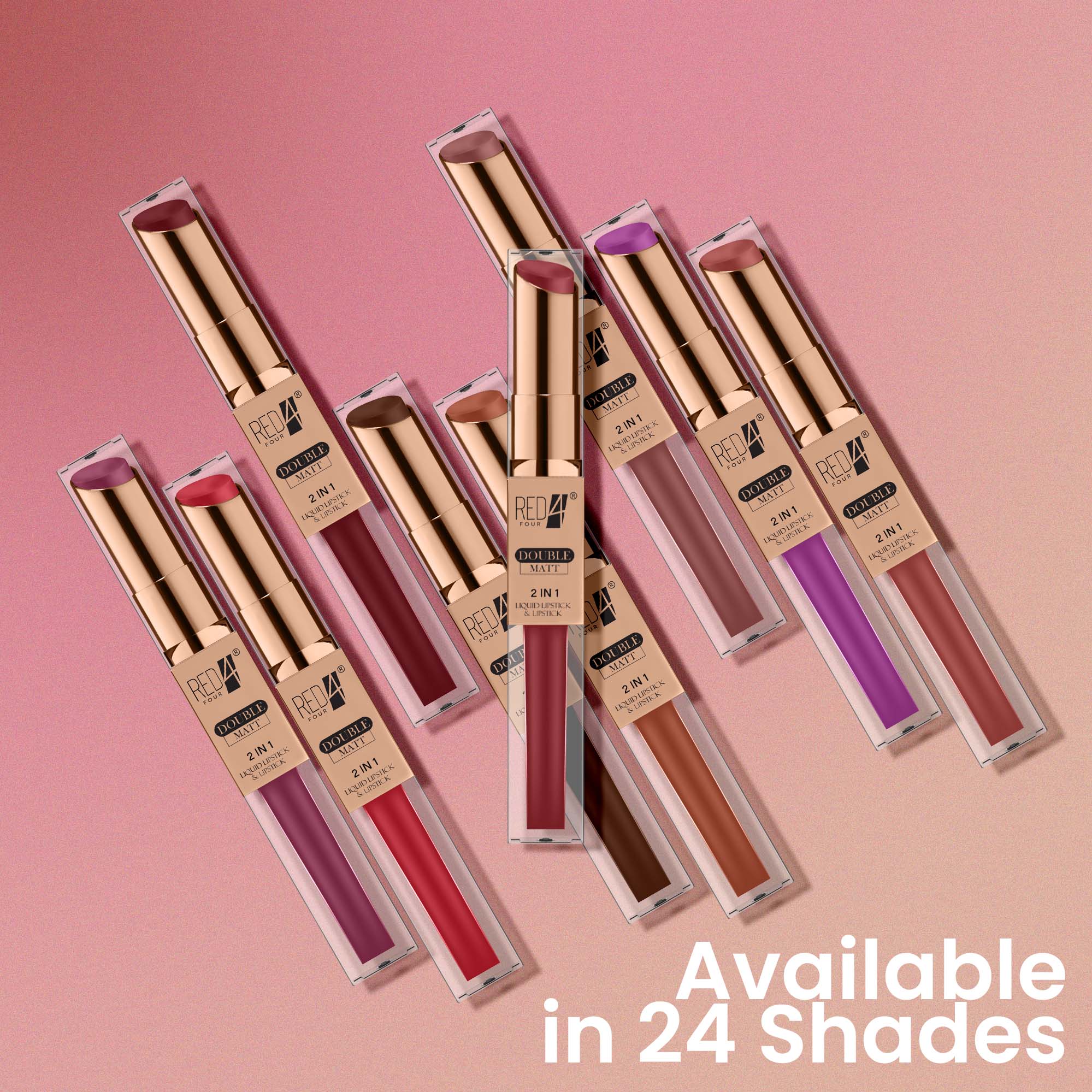 Red4 Double Matte 2 in 1 Liquid Lipstick