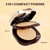 2 In 1 Compact Powder | Long Wear Natural Matte